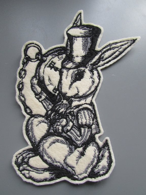 White Rabbit Alice in Wonderland Embroidered  Sew on Applique Patch