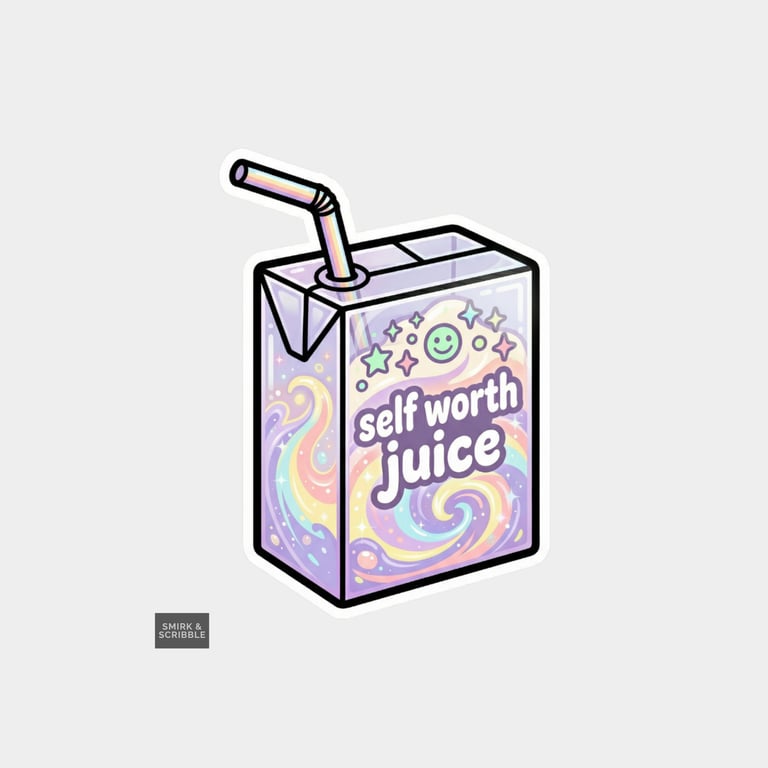 Funny Cheeky Juice Box Sticker For Adults - Self Worth