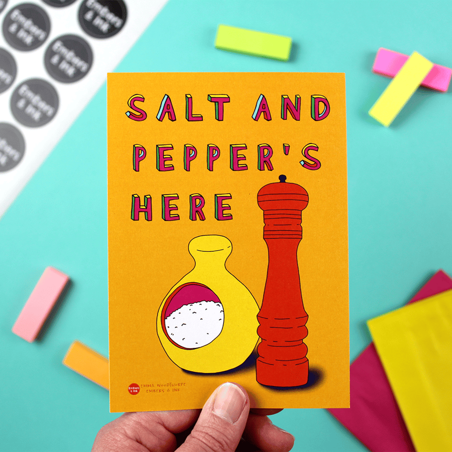 Salt and Pepper's Here A6 Art Print