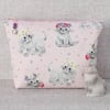 Large zipped pouch, cosmetic bag, kittens, cats