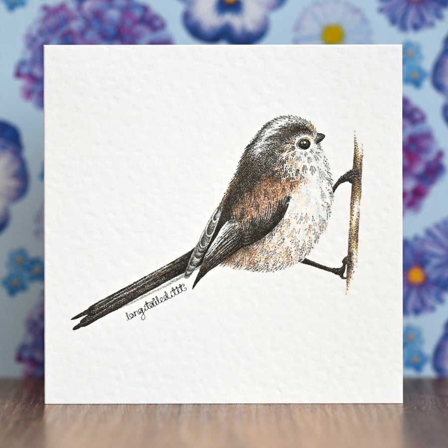 Long-Tailed Tit Blank Card
