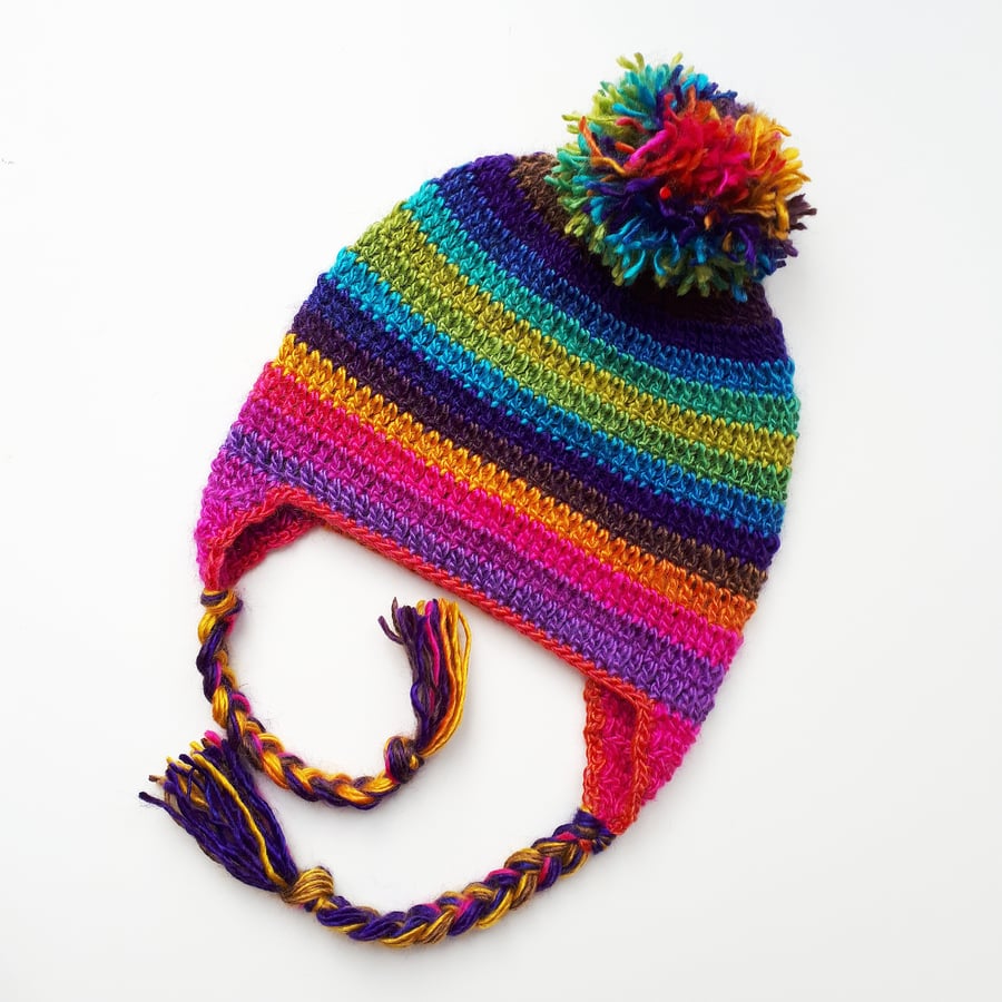 Toddler winter hat, crochet winter hat, unisex winter hat, 