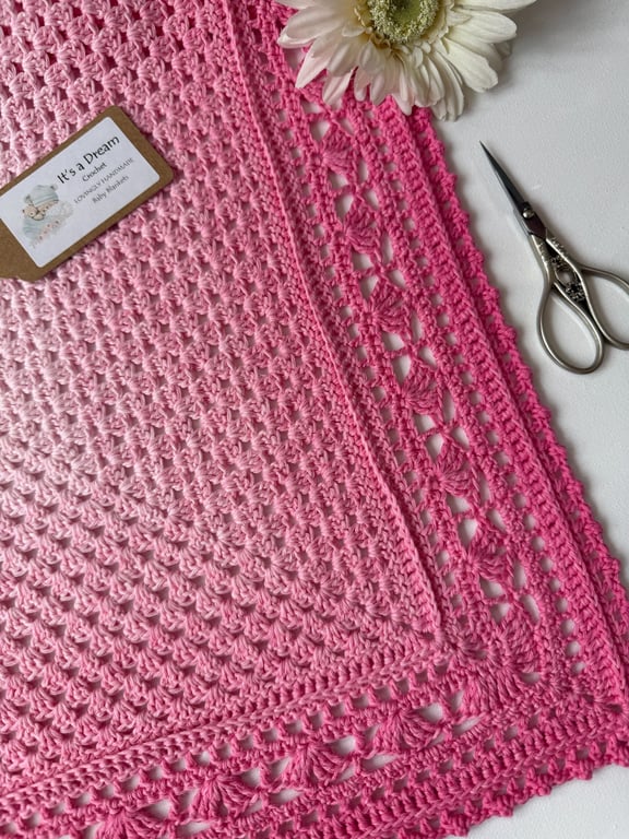 Soft Pure Cotton Square Scarf – Elegant Lacey Square Scarf – Shades of Pink