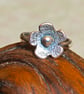 Silver Flower Band Ring - Sterling Silver- Stacking Ring - Made to Order  - Image 2