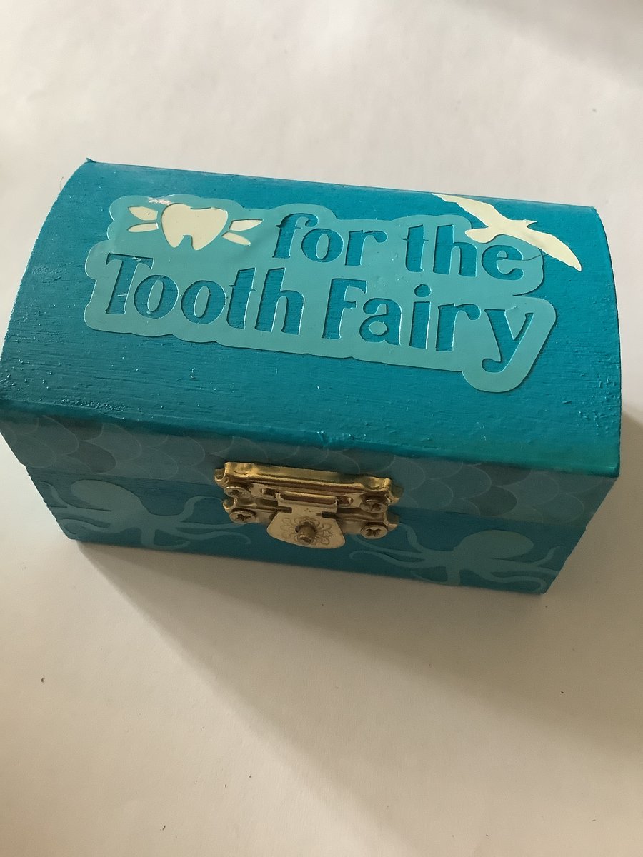 Wooden tooth fairy box - mermaid