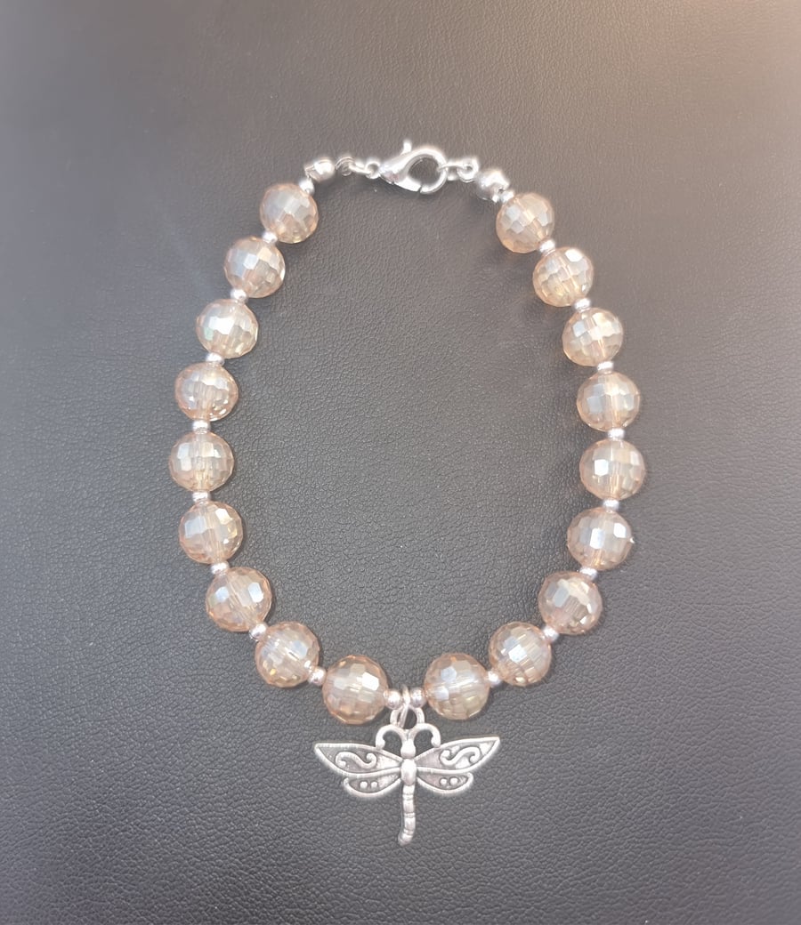 Gold Dragonfly charm bracelet 