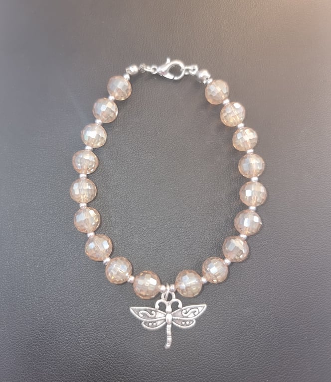 Gold Dragonfly charm bracelet 