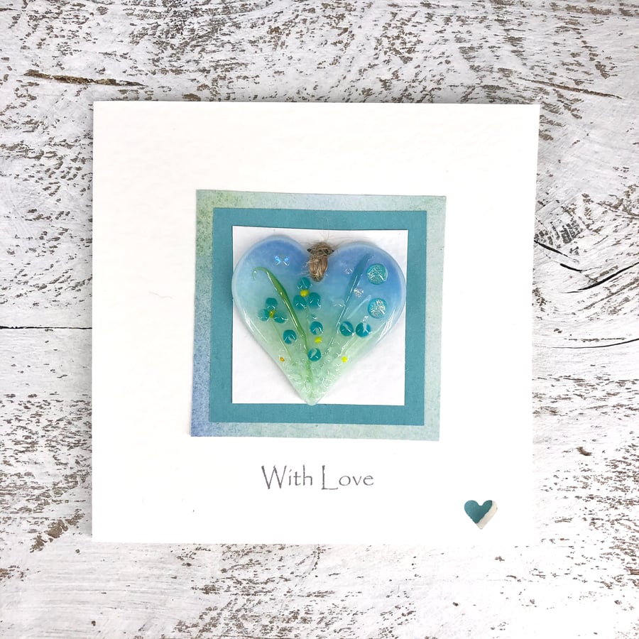 Card ‘With Love’ with Detachable Glass Meadow Heart