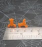 Small Orange Resin Lobster Stud Earrings - Image 4