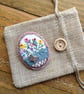 Repurposed embroidery felt brooch badge - Image 1