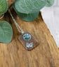 Butterfly & Flower Necklace. Sterling Silver and Copper with Amazonite Gemstone - Image 2