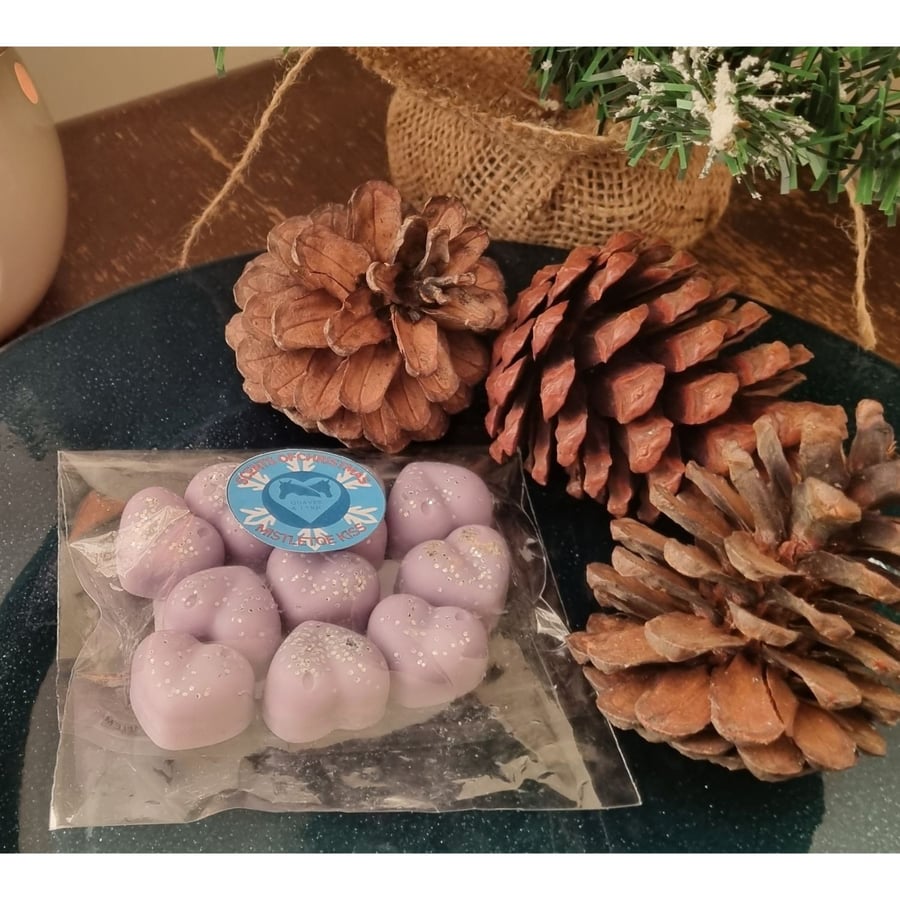 Christmas Fragrance Soy Wax Melt Hearts 10 Pack Mistletoe Kiss Scent Gift