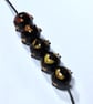 Handmade brown and amber lamp work glass beads - Image 4