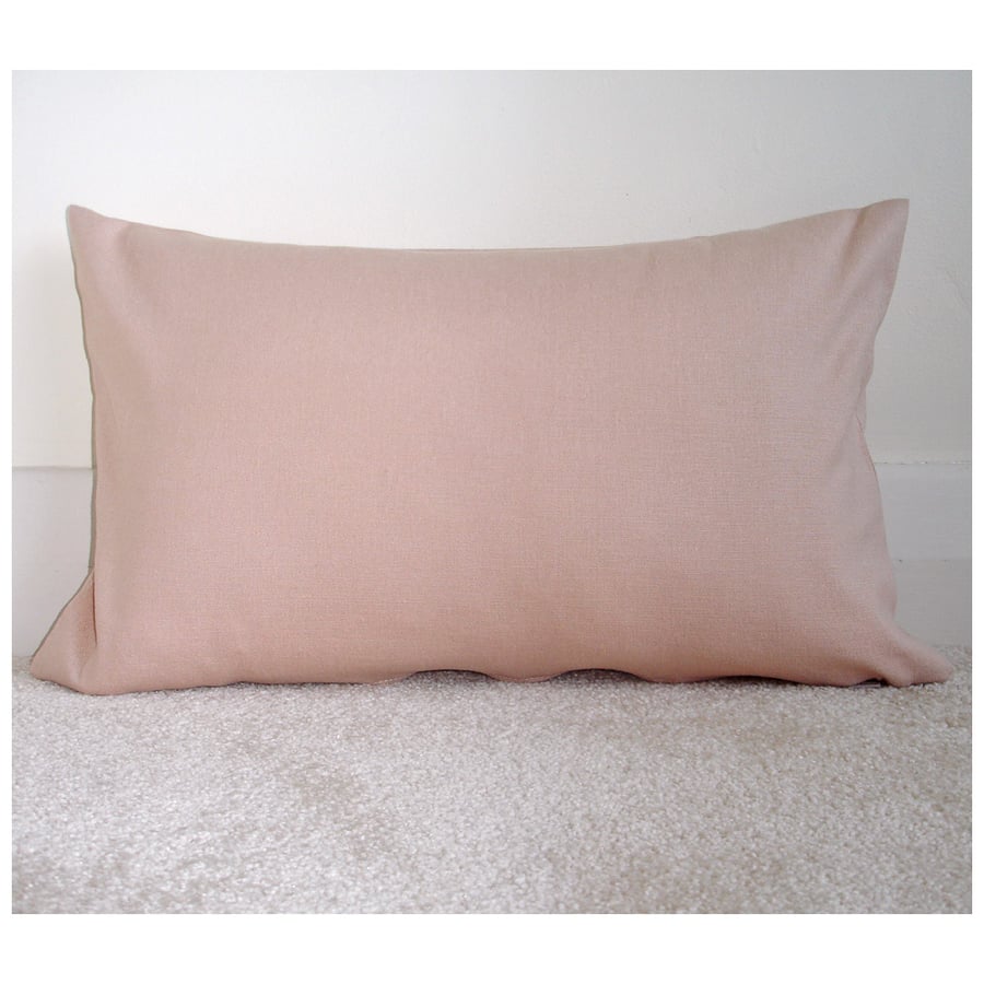 Linen Travel Pillow Cover Light Pink Tempur SMALL 16"x10" 16x10 40x26cm
