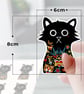 Jerry Cat Sticker, Black Cat Waterproof Sticker, Vinyl Decal, Tattoo Lovers Gift - Image 4