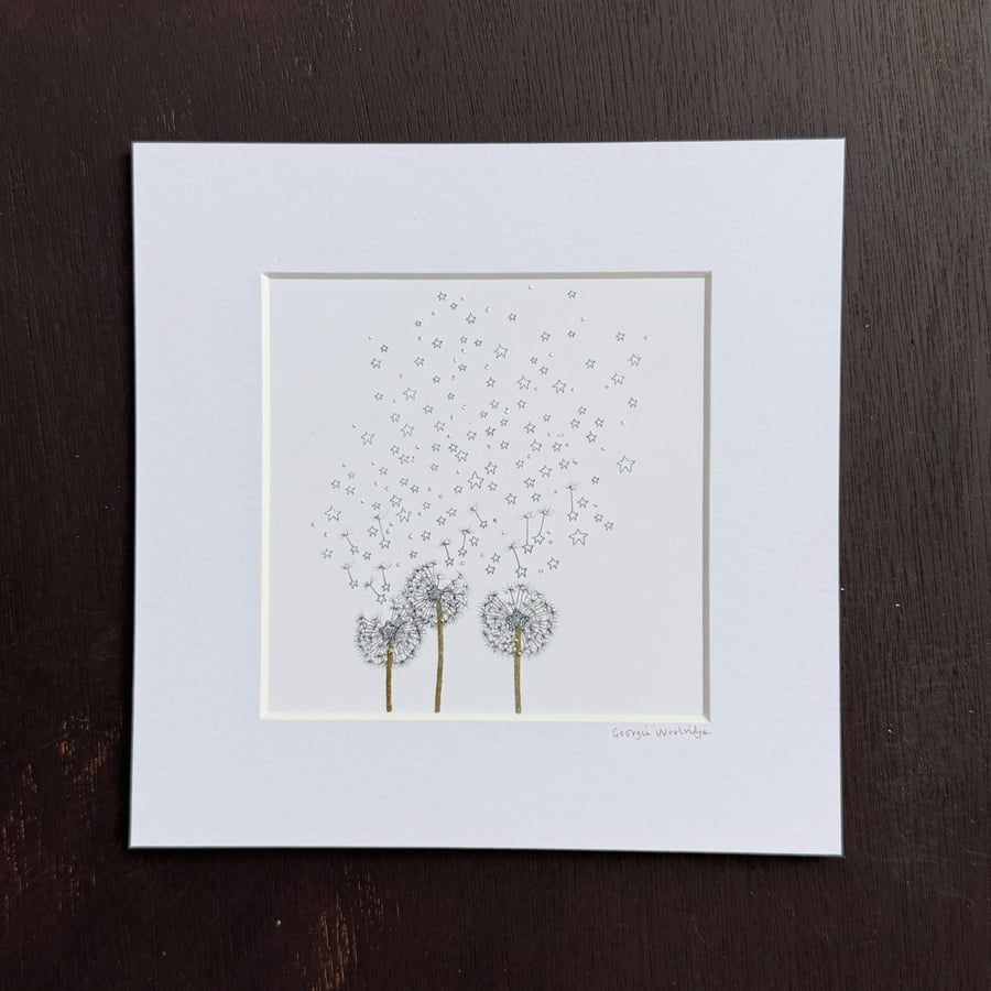 'Wish Upon a Star' 8" x 8" Mounted Print
