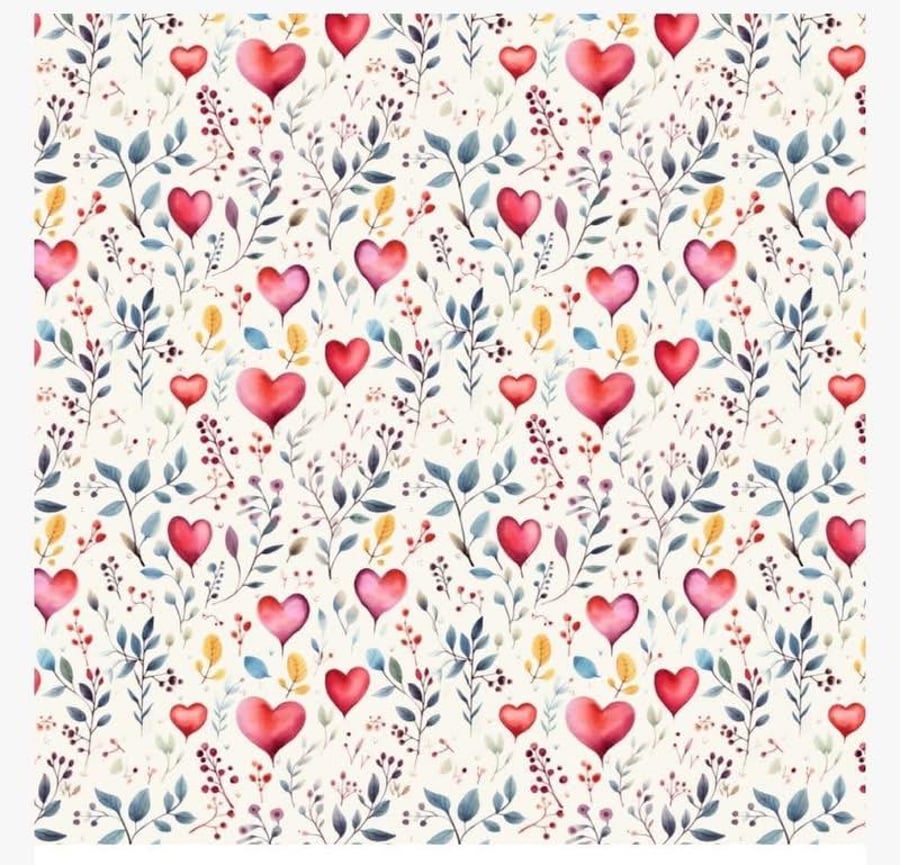 polycotton fabric material 3d digitally printed wlld hearts