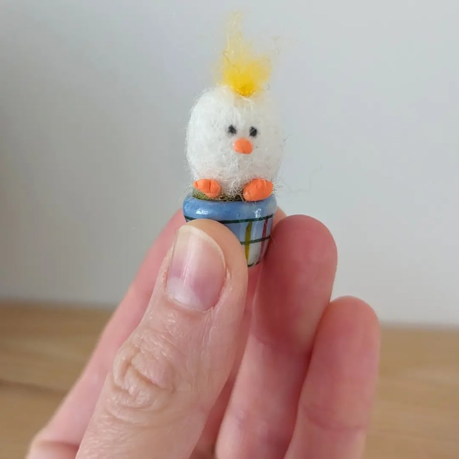 Cute mini chick, needle felted miniature, Easter decor