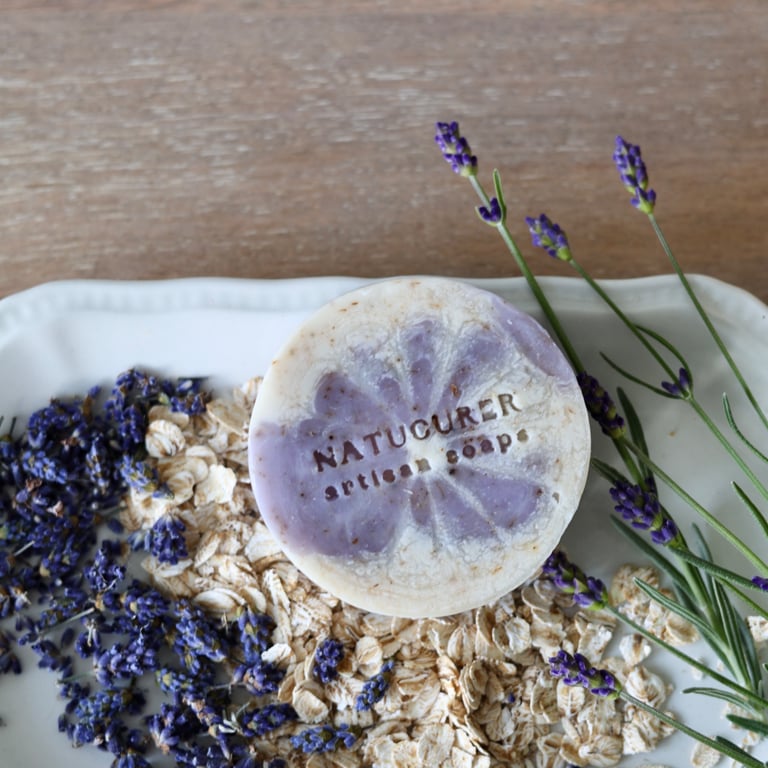 Lavender & Oatmeal handmade Soap - After Dusk, Round