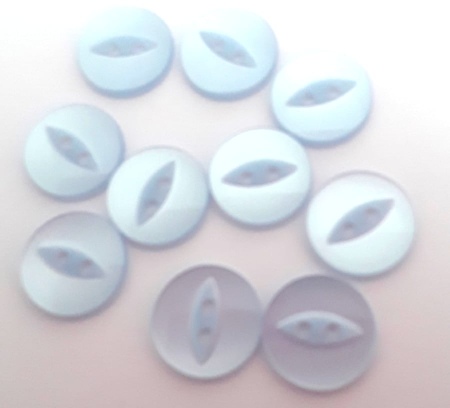 Blue round fish eye buttons 14mm, 16mm 