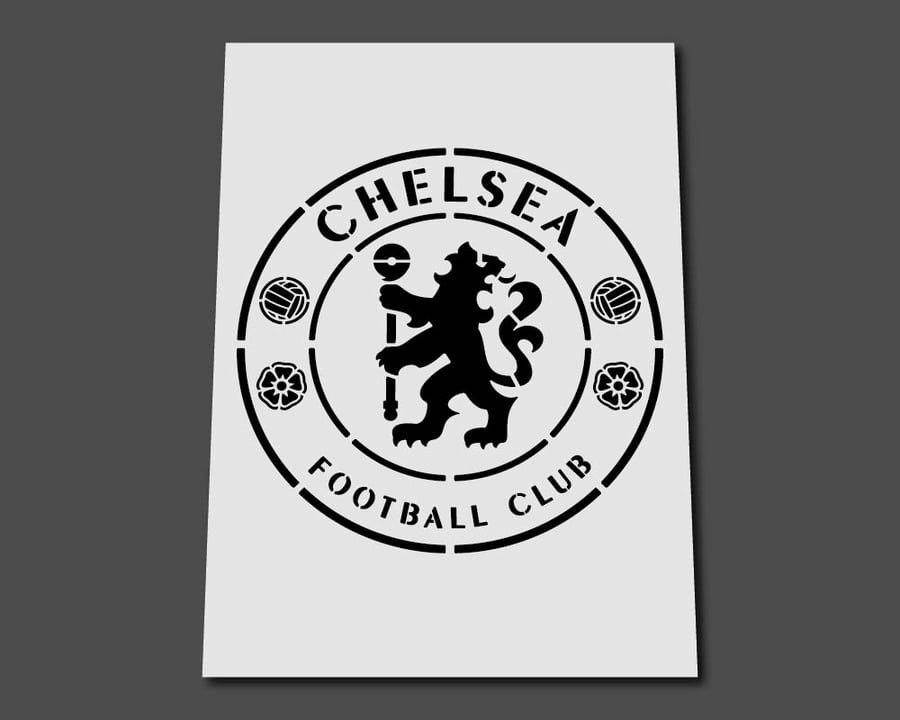 Chelsea Stencil Football Crest Badge Reusable Template Wall Soccer Furniture
