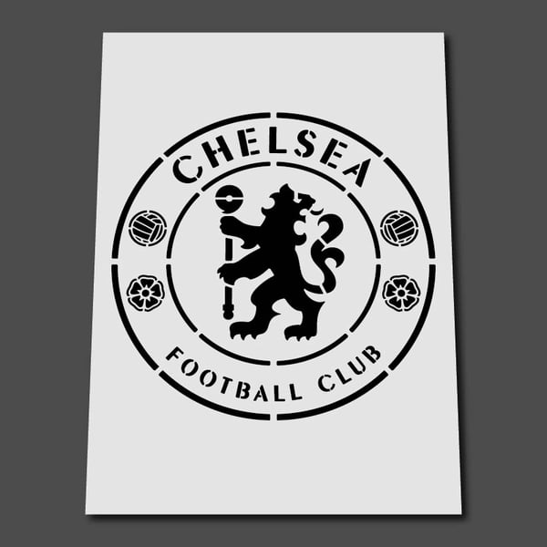 Chelsea Stencil Football Crest Badge Reusable Template Wall Soccer Furniture