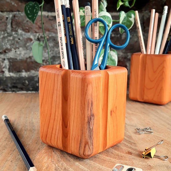 Pencil Brush Pot - English Yew - Contemporary Hygge Office Stationery