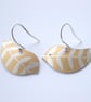 Bird earrings in yellow with leaf print - Image 1