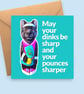 Pickleball Panther Encouragement Card - Thinking of You or Good Luck Card