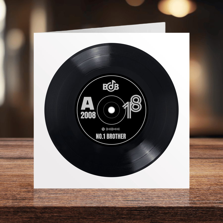 18th Birthday digital and printable 7" record with Spotify playlist code
