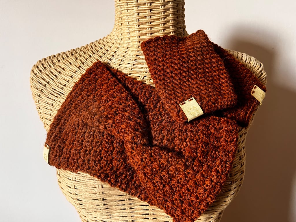 Merino wool head band and had warmers