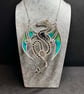 Draco handmade wire wrapped dragon pendant with Black Spinel Gemstones
