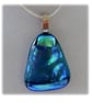 Dichroic Glass Pendant 006 Emerald Triangle Handmade with silver plated chain - Image 2
