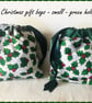 Holly Christmas Drawstring Gift Bag, Eco Friendly Reusable Fabric Bag - Image 3