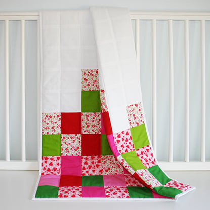 Strawberry Baby Quilt or Playmat