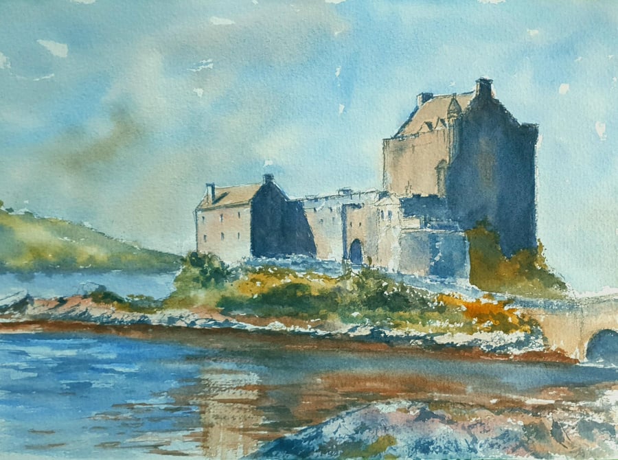 Eilean Donan Castle. Original Watercolour 15x11 in