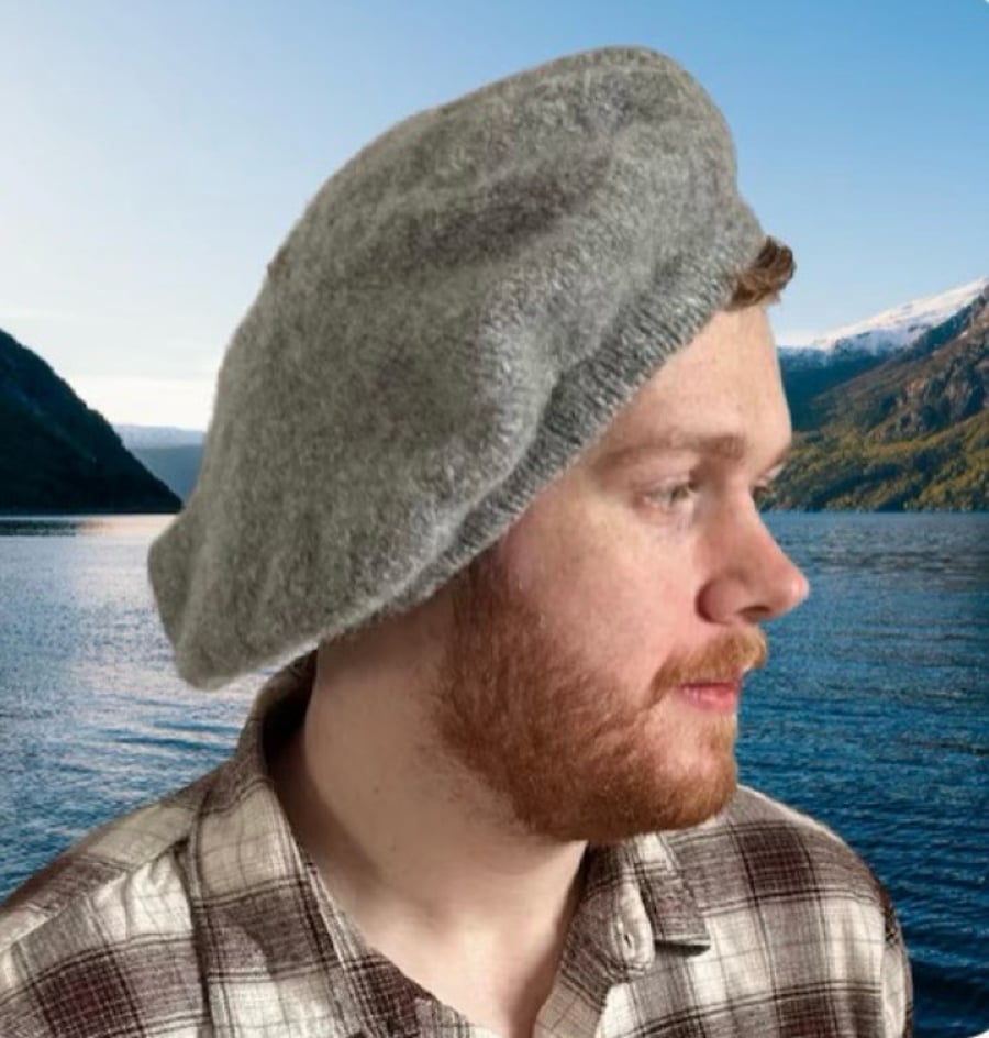 Outlander Inspired Scots Bonnet, Grey Shetland Wool, Head Circumference 56-61cms