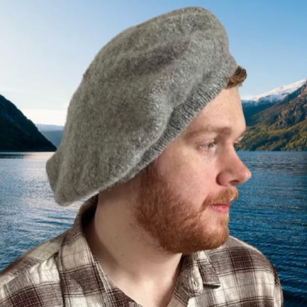 Outlander Inspired Scots Bonnet, Grey Shetland Wool, Head Circumference 56-61cms