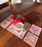 Handmade Biscuit Quilted Coasters & Mug Rug Set - Tea Lover Gift - Image 1