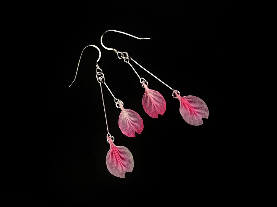 Cherry Blossom Dangling Petals Earrings: Spring Summer Fashion