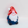 Hand-Painted Christmas Snome Tea Light Holder - Dark Blue Coat