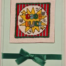 Handmade Good Luck Cross Stitch Card