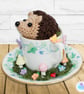 Crochet hedgehog in an espresso teacup. Hedgehog ornament. Hedgehog decoration. - Image 4