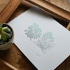 Limited edition Succulents lino print