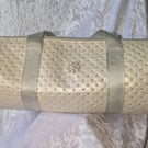 Silver glitter quilted style barrel bag