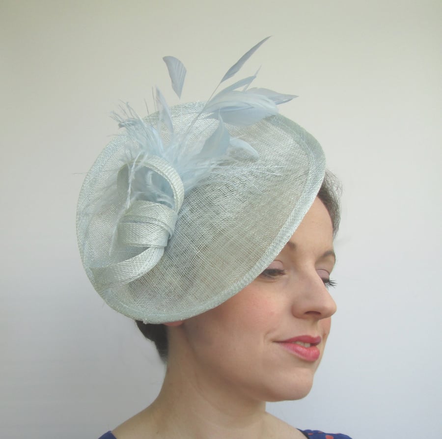 Blue Hat - Fascinator Hat, Cornflower Blue Hatinator, Wedding Hat