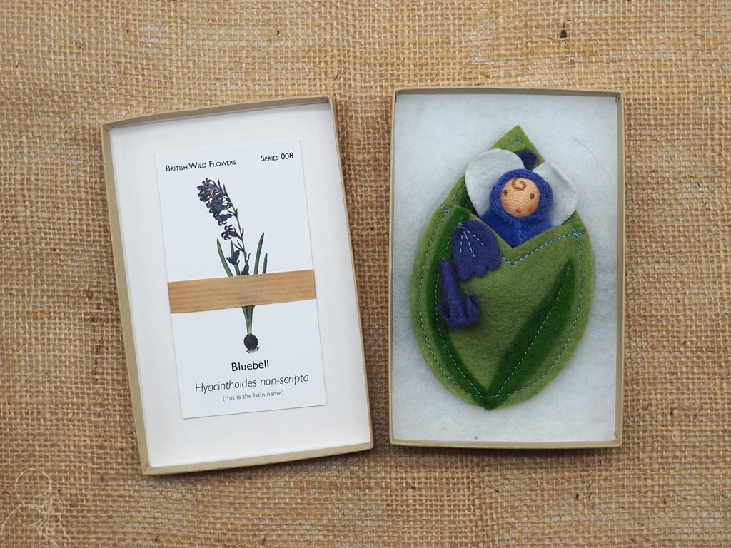 Bluebell flower fairy doll - spring wedding flower girl gift