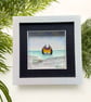 Pebble Penguin Coastal Art, Handmade Penguin Picture, One-of-a-Kind Seaside Gift - Image 1
