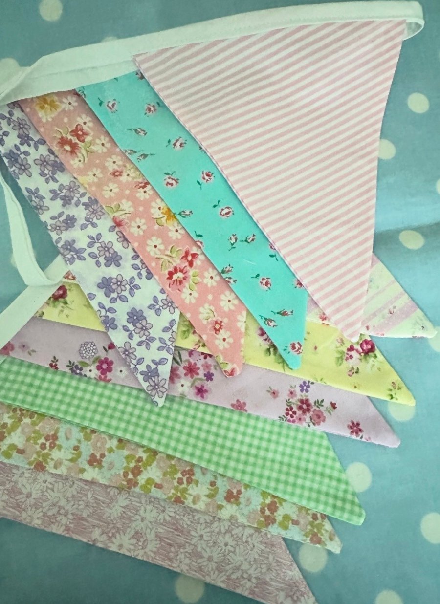 Floral Cotton Fabric Bunting