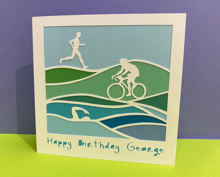 Triathlon Card - Birthday Card